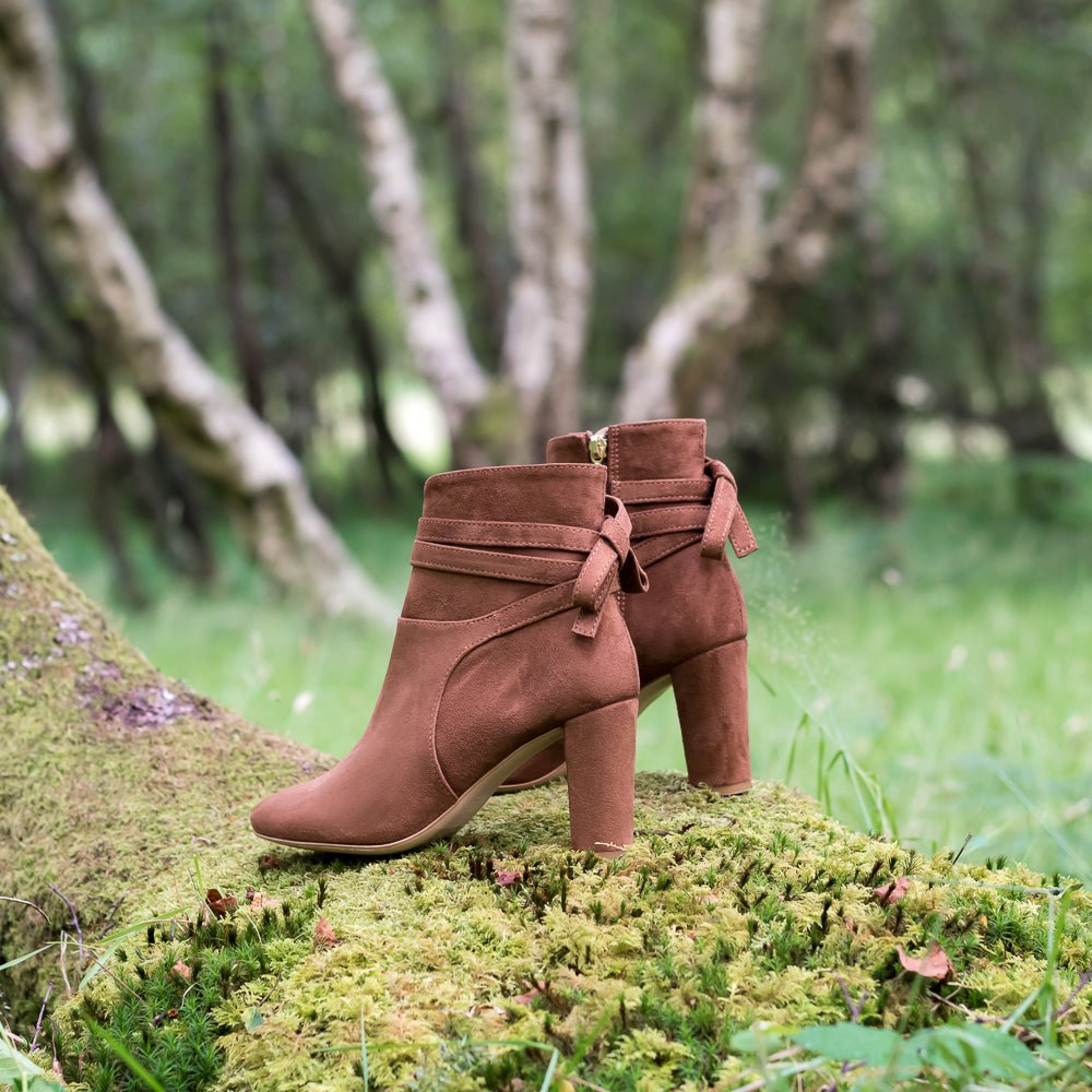 Bottines femmes écologiques vegan à talon marron Sycomore Noisette Minuit sur Terre