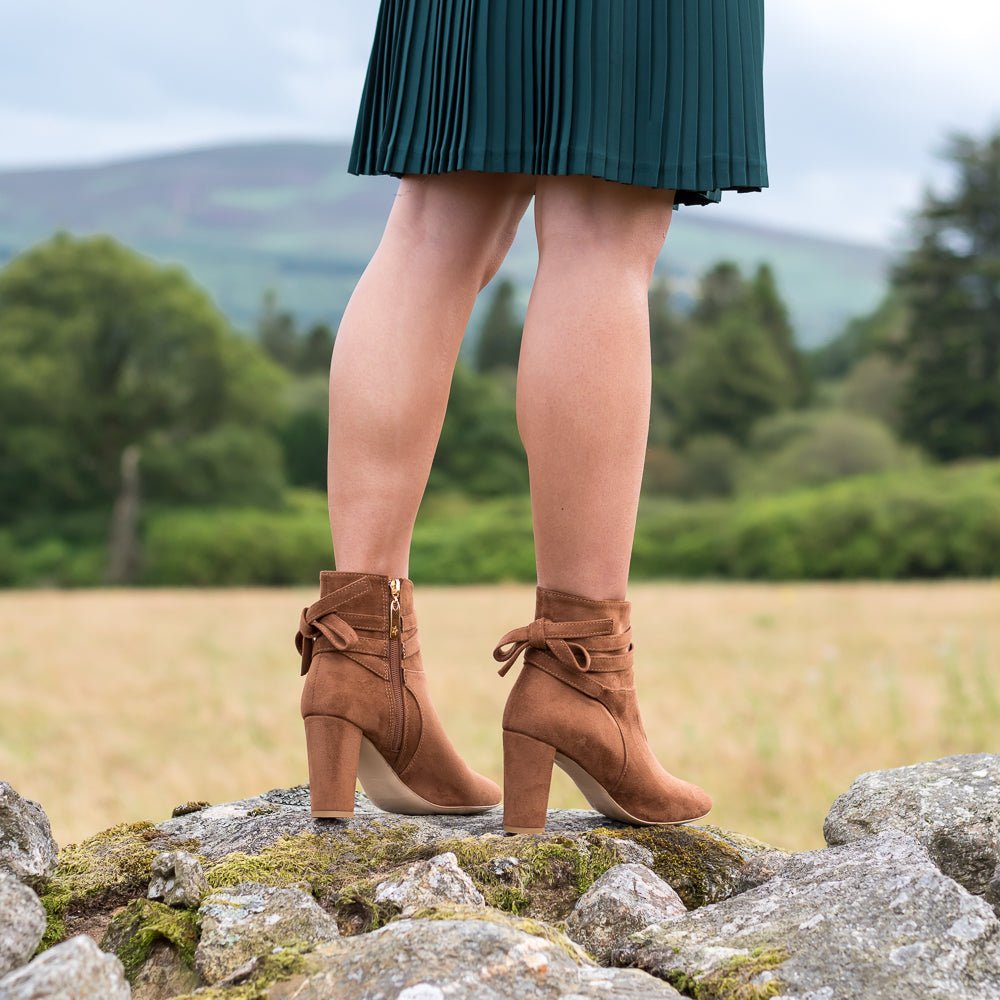 Bottines femmes écologiques vegan à talon marron Sycomore Noisette Minuit sur Terre