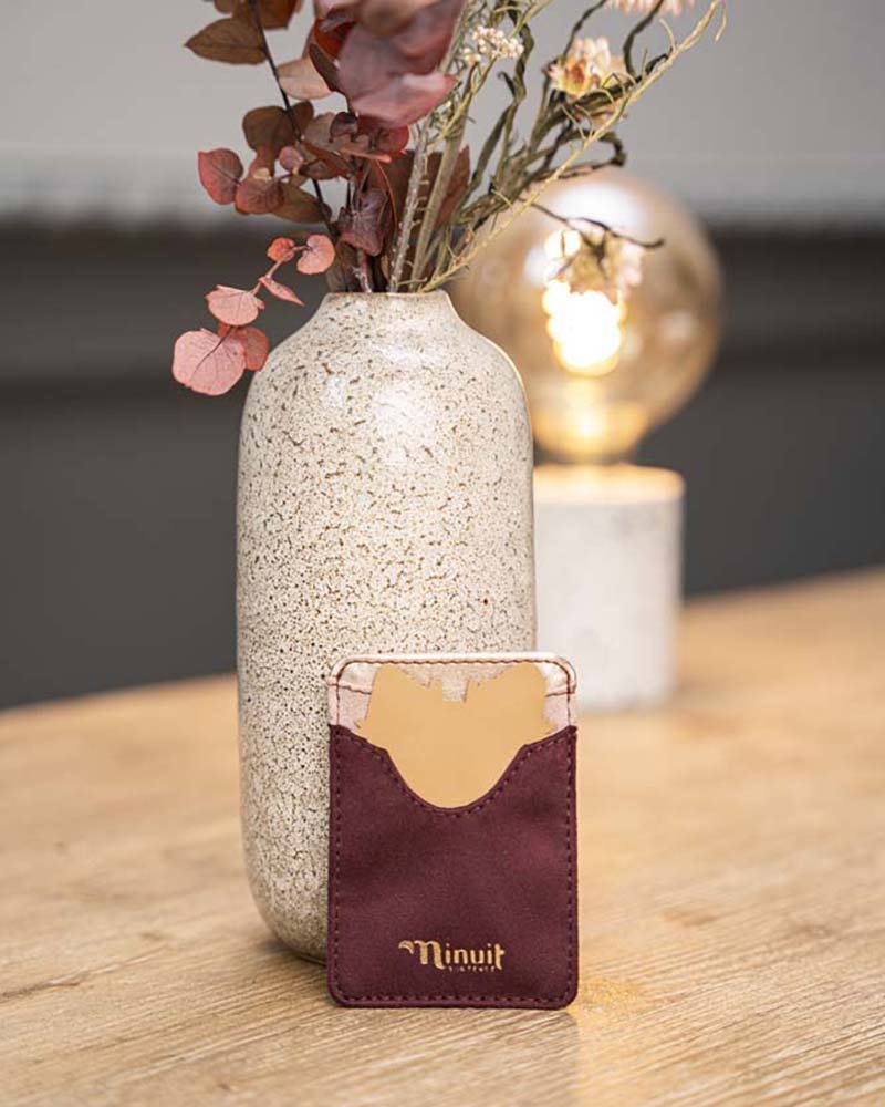 Porte-cartes rouge beige femme