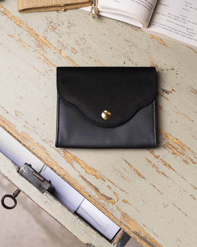 Porte-monnaie noir vegan