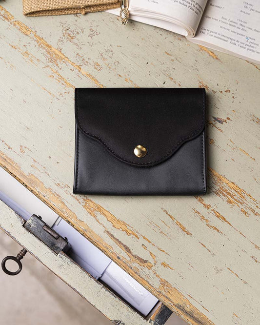Porte-monnaie noir vegan