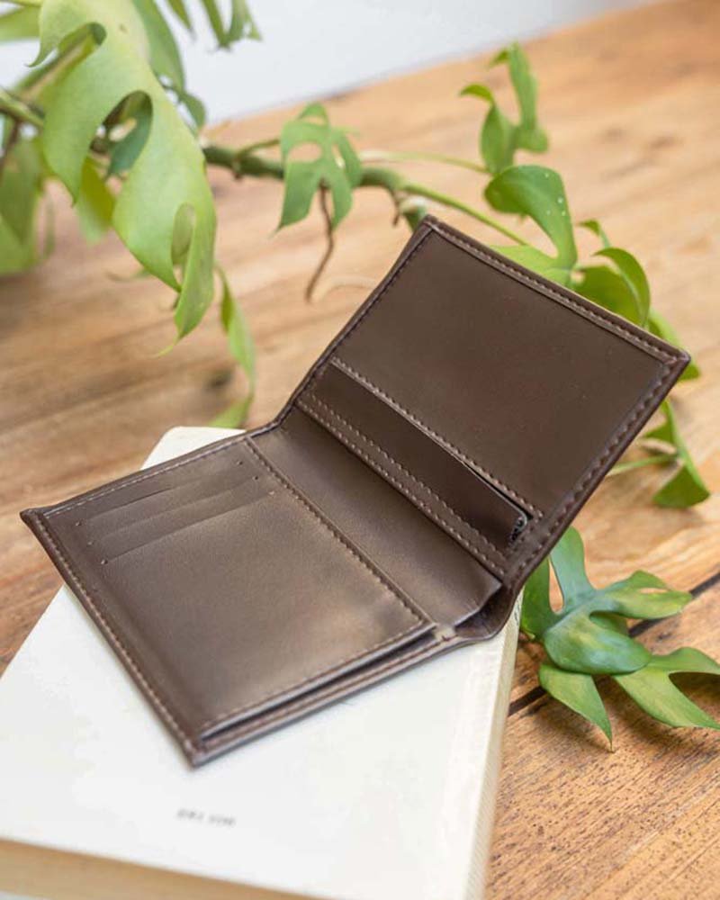 Portefeuille vegan marron foncé