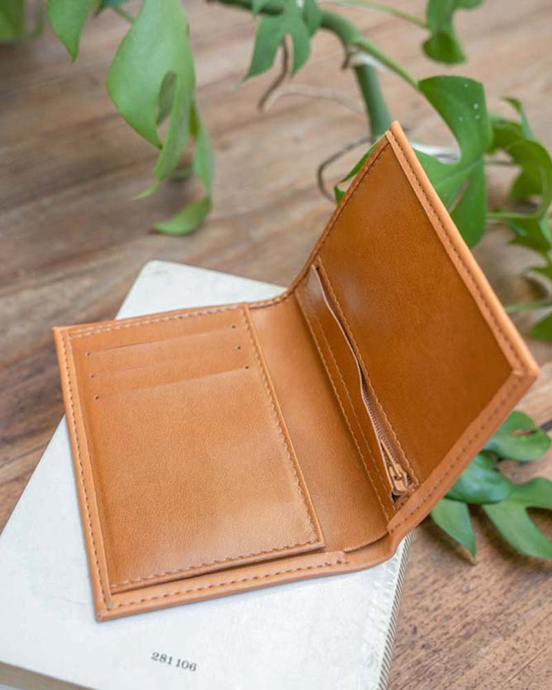 Portefeuille vegan homme camel