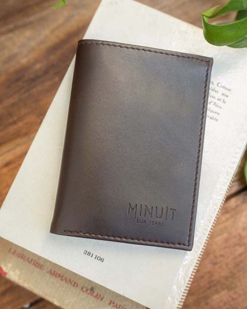Portefeuille vegan marron foncé