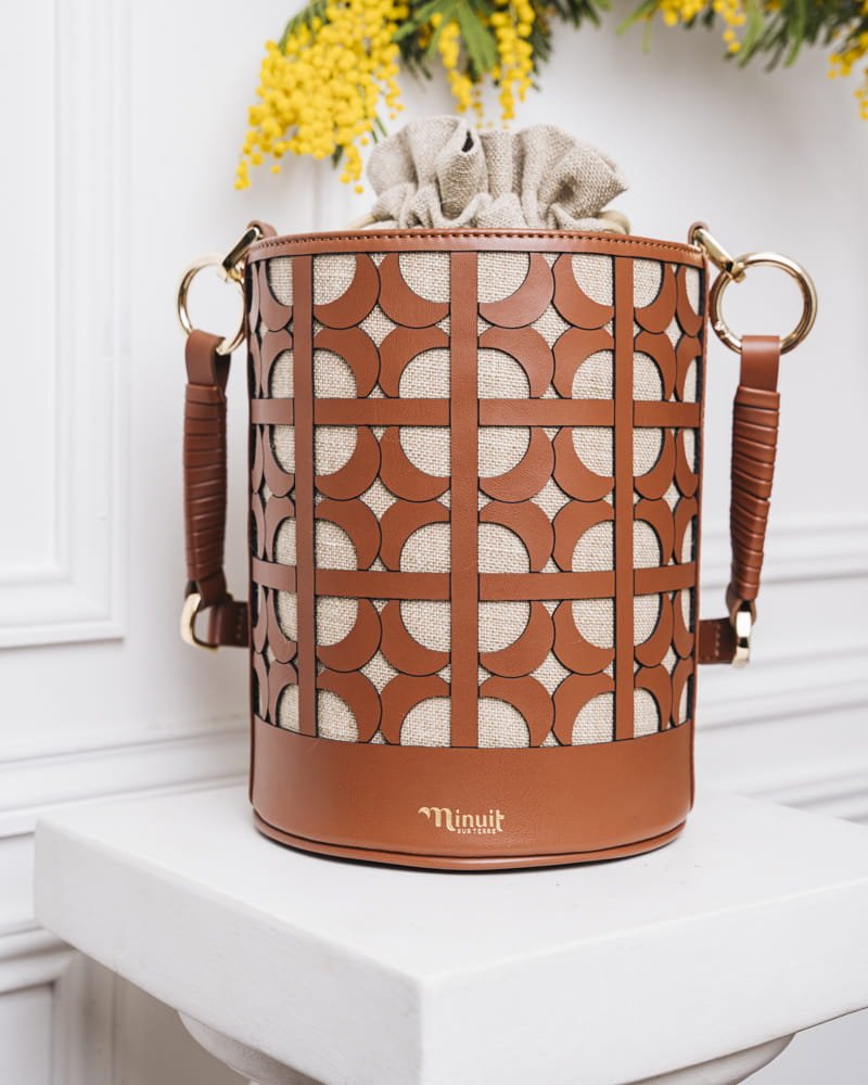 Sac marron vegan lin femme