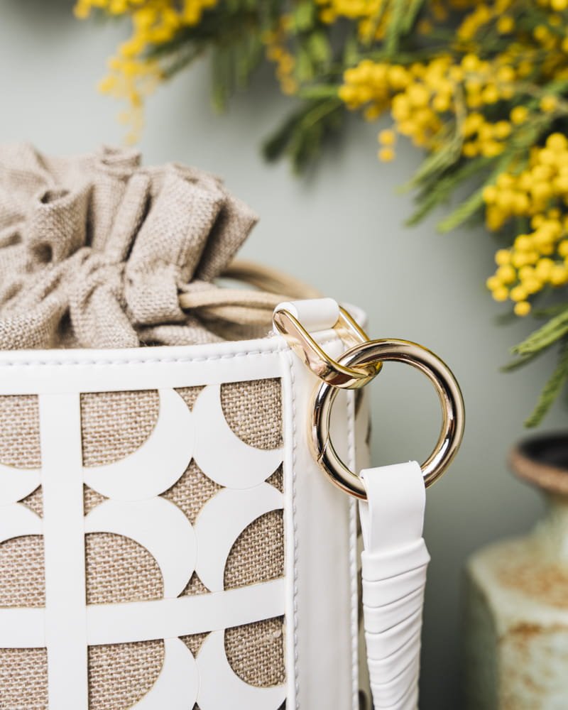 Sac blanc vegan lin femme
