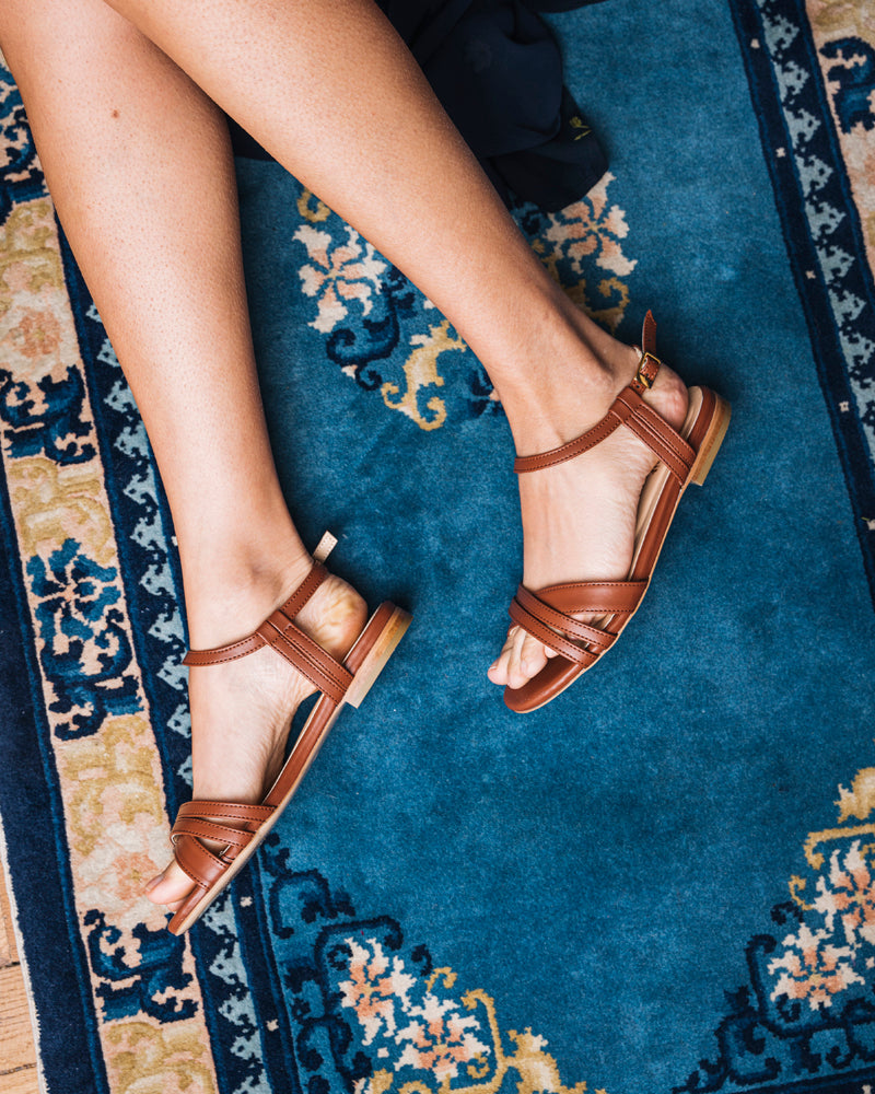 Sandales vegan camel Amande