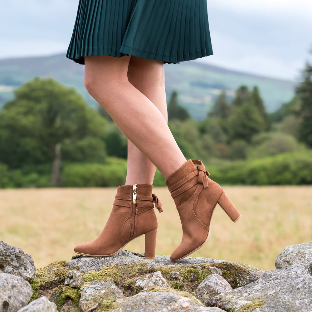Bottines femmes écologiques vegan à talon marron Sycomore Noisette Minuit sur Terre