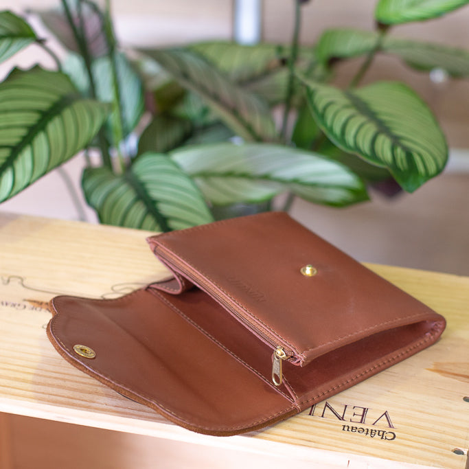 Porte-monnaie camel écologique vegan cruelty-free femme Virtuose Minuit sur Terre